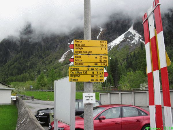 Wegweiser in Vicosoprano