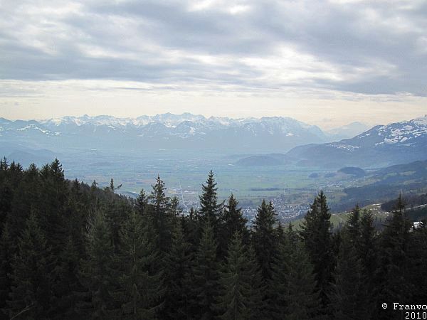 Altstätten im Rheintal, im Hintergrund das Rätikon